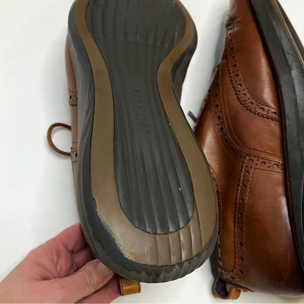 Cole Haan Zero Grand Brown Wingtip Oxford Men's Lace Up Shoes Men's Size 12